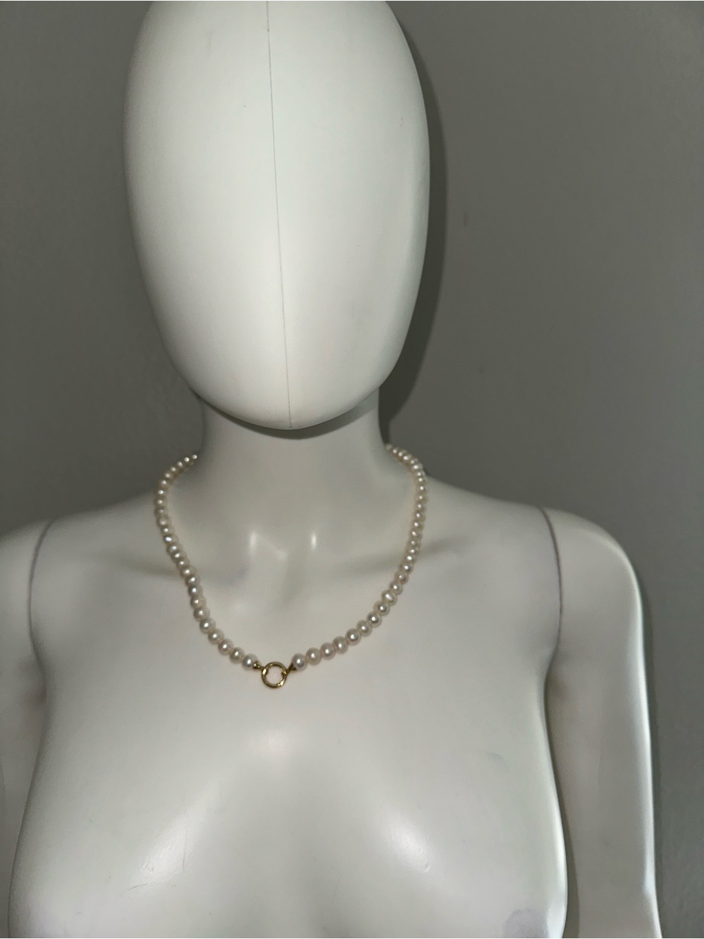 Awe Inspired Single Strand Pearl Gold Vermeil Charm Collector Boho Necklace — image 5 of 6